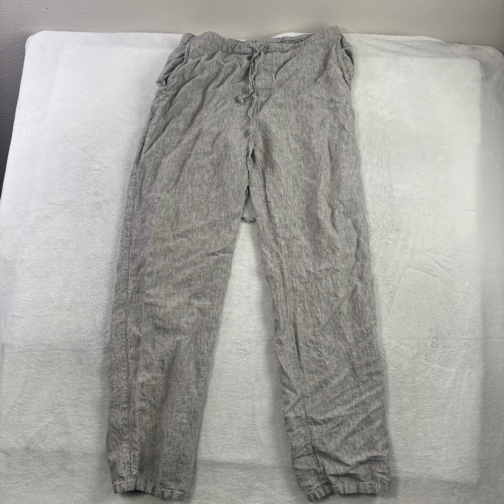 Toscano Linen Grey Ankle Dress Pants Women's Size Large